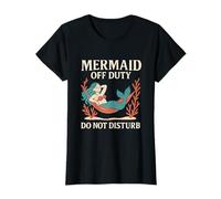 Mermaid Off Duty Do Not Disturb Coral Hammock Beach Design T-Shirt