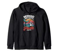 Mermaid Off Duty Pirate On Call Funny Design Zip Hoodie