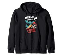 Mermaid Off Duty Pirate On Call Funny Design Zip Hoodie