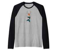 Mermaid on Floral Swing with Dreamy Ocean Aesthetic Raglan Baseball Tee