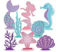 Mermaid Party Decorations Glitter Mermaid Table Centerpiece for Birthday Party Under the Sea Table Centerpiece Ocean Theme Table Ornaments for Girl Baby Shower Birthday Party Supplies DIY Decor