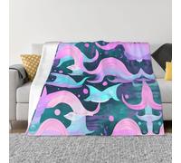 Mermaid Pastel Pink Aqua Throw Blankets Flannel Blanket Warm Cozy Bed Blanket Lightweight Soft Blankets for Couch Sofa Bed Chair Home Decor 50"X40"