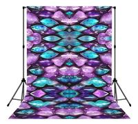 Mermaid Pastel Pink Purple Aqua Printed Photography Backdrop, Photo Booth Backdrop For Photoshoot With Rod Pocket For Studio, Family Photos, Video Recording & Event Decor - 5x7ft