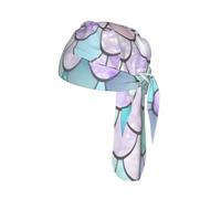 Mermaid Pastel Pink Purple Aqua Tea Print Breathable Cycling Cap Elastic Headband Universal Stretch Yoga Running Workouts Hat