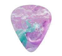 Mermaid Pastel Pink Purple Aqua Teal - Guitar Picks-12 Pack Includes Thin, Medium & Heavy Gauges, Best Gift for Guitar Lovers