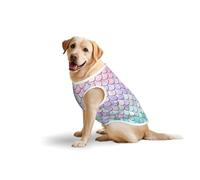 Mermaid Pastel Pink Purple Aqua Teaprint Large Pets Vest Party Travel Breathable Summer Lightweight Soft Cozy Sleeveless