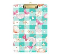 Mermaid Pattern Checkered Pattern For Girls Hard Board For Grade Materials For High School Teachers Size 9 x 12