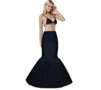Mermaid Petticoat Fishtail Wedding Petticoat Crinoline Skirt Hoop Underskirt Shaping Full Slips 1 Ring Tail Petticoat for Wedding Bridal Dress Prom Dress White Black Mermaid Petticoat(Black,10)