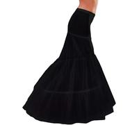 Mermaid Petticoat Wedding Petticoat Crinoline Skirt 2 Hoops Underskirt Fish Tail Full Slips A line Petticoat for Mermaid Wedding Bridal Dress Prom Dress Dancing Party Fishtail Petticoat(Black,16)