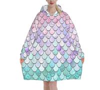 Mermaid Pink Purple Blanket Hoodie - The Oversized Hoodie Sweatshirt Blanket - Soft, Comfortable, Flannel And Warm Hoodie Blanket For Every Occasion