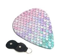 Mermaid Pink Purple Set Of 6 Guitar Plectrums For Acoustic Guitar, Electric Guitar, Bass, Ukulele - Thin, Medium And Thick.