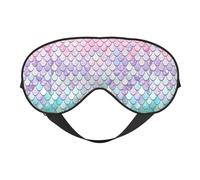 Mermaid Pink Purple Soft Sleep Mask Adjustable Strap Light Blocking Reversible Comfortable Night Mask