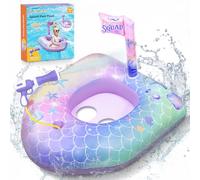 Mermaid Pool Float for Kids with Water Gun - Exciting Inflatable Pool Floatie Toy for Toddlers, Cool Swimming Pool Toys, Beach Party Raft & Engaging Water Battle Games for Boys Girls Ages 3-8