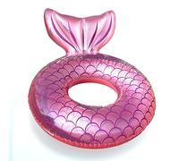 Mermaid Pool Inflatables Swimming Rings for Adults,110cm Large Giant Pink Mermaid Tail Pool Swimming Float Cute Pool Float Tube Rings Pool Floaties for Women Summer Beach Pool Party Water Sport