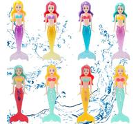Mermaid Pool Toys, 8 Pack Sinking Swimming Toys for Kids, Little Mermaid Pool Toy Shell with Colorful and Crystal Mermaids, Pool Diving Toys for Summer Games and Swimming Training, 13.6cm Size