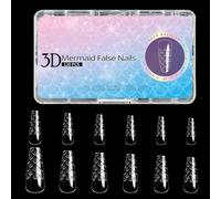 Mermaid Press on Nails Strong Soft Tight Fit Scale Design Multi-Purpose