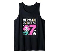 Mermaid Princess 7 Birthday Girl Ocean Party Tank Top