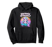 Mermaid Princess 7 Rainbow Birthday Girl Pullover Hoodie