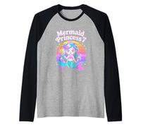 Mermaid Princess 7 Rainbow Birthday Girl Raglan Baseball Tee