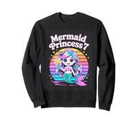 Mermaid Princess 7 Rainbow Birthday Girl Sweatshirt