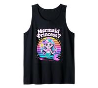 Mermaid Princess 7 Rainbow Birthday Girl Tank Top