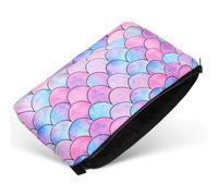 Mermaid Print Makeup Bag with Zipper Closure for Women | Polyester Build, Roomy Interior, Quick Wipe-down Surface, Fits Handbag, for Toiletries and Small Electronics