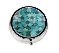 Mermaid Print Personalised Portable Pillbox with,Mini Pillbox Compact and Convenient Pill Organiser for Storing and Organising Pills