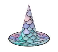 Mermaid Red Purple Aqua Print Halloween Hat, Lightweight For Halloween Party/Carnival, One Size Fits Most