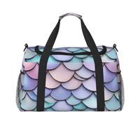 Mermaid Red Purple Aqua Print Versatile Hand Bag Lightweight Portable Foldable Shoulder Tote Travel Camping
