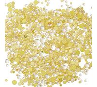 Mermaid Rhinestone mat Candy Caramel Stone Mix Beaded Nail Art Beads Blend Size 1440pcs(Yellow)