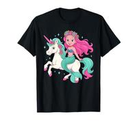 Mermaid Riding A Unicorn Costume Beach Vibes Boys Girls Kids T-Shirt