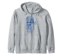 Mermaid Sardine Tin Vintage Funny Sea Creature Zip Hoodie