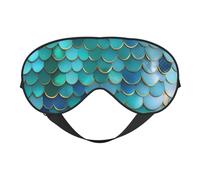 Mermaid Scale 02 Print Silk Sleep Mask with Adjustable Buckle Stylish Eye Mask for Women Travel Nap Shift Work Office