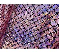 Mermaid Scale Fabric Fish Tale Foil Iridescent Stretch Spandex Material - 150cm Wide Baby Pink on Black (Per Metre)