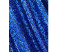Mermaid Scale Fabric Fish Tale Foil Iridescent Stretch Spandex Material - 150cm Wide - Royal Blue on Black (10cm x 15cm Sample)