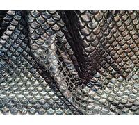 Mermaid Scale Fabric Fish Tale Foil Iridescent Stretch Spandex Material - Black on Black (10cm x 15cm Sample)