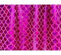 Mermaid Scale Fabric - Iridescent Fish Tail Foil Stretch Spandex Material - 150cm Wide - Shiny Metallic Costume & Craft Fabric (Pink on Pink, 2 Metres)