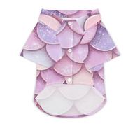 Mermaid Scale Glitter Lightweight Dog Shirt Breathable Summer Clothes Casual Pet T-Shirts for Small Medium Large Dogs Cats