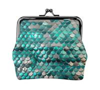 Mermaid Scale Lightweight Wallet Minimalist Wallet For Daily Commute And Travel Adventures, Black, One Size, Art Deco