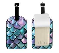 Mermaid Scale Print 4.3 x 2.76 inch Cute Tags Elegant Luggage Tags Suitcases Stylish Travel Accessories