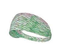 Mermaid Scale Print Fashionable Elastic Sports Headband - Sweat Absorbing And Breathable, Suitable For Various Sports Running, Yoga, Fitness, Etc
