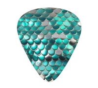 Mermaid Scale Print Guitar Pick for Men Women Triangle Instrument Accessories Plectrums(12pcs One sided)