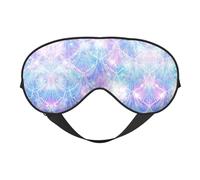 Mermaid Scale Print Soft Eye Mask for Women Men Comfortable with Adjustable Strap for Travel Yoga Nap Shift Work