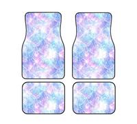 Mermaid Scale Print Vehicle Foot Mat Set 4 Pieces Floor Mats Waterproof Anti-Slip Cars Trucks SUV Vans