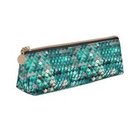 Mermaid Scale Print Versatile Usage Lightweight Pencil Case Pouch Zippered Pen Storage School Students