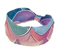 Mermaid Scale Stretchy Headbands for Women Sport Turban Headband Soft Twist Knotted Hairwrap Hairband for Yoga Workout Daily
