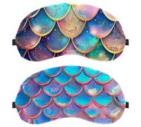 Mermaid Scales Background 2-Pack Light-Blocking Soft Breathable Blindfold Sleeping Masks