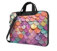 Mermaid scales background Laptop Bag, Computer Briefcase Gifts for Men Women, 360 Protective Laptop Shoulder Bag, Black, 13 inch