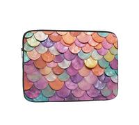 Mermaid Scales Background Laptop Case 17 inch, Shockproof Protective Computer Sleeve Cover Water Resistant Laptop Bag Carrying Tablet Cover Briefcase Handbags Gifts for Men Women