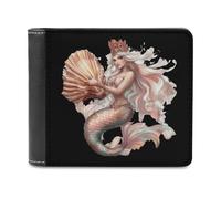 Mermaid Sea Queen Men's Bifold Wallet Slim Cash Card Holder Leather Purse